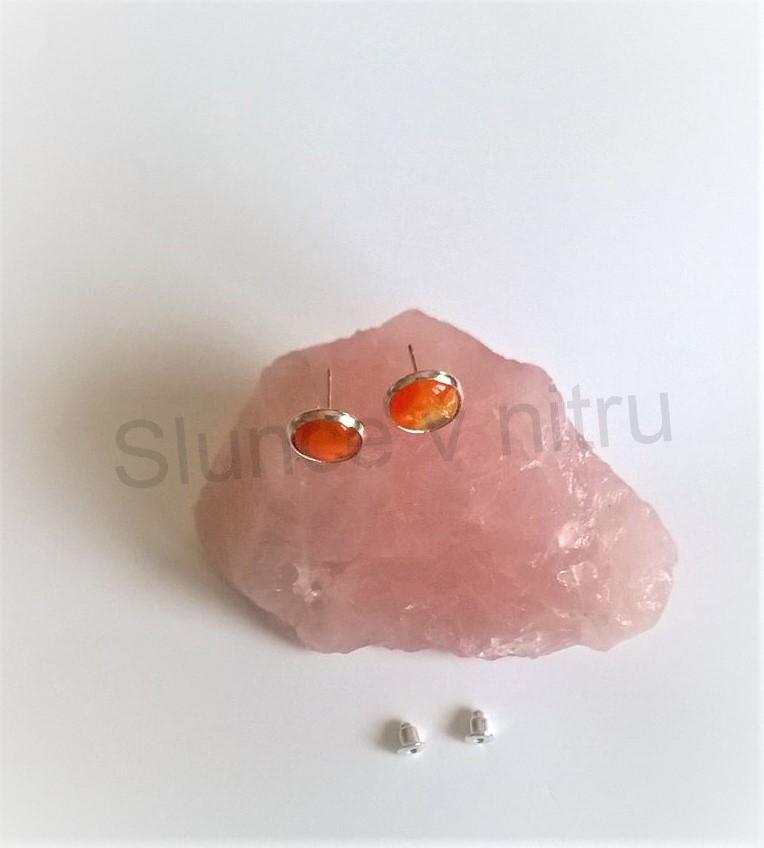 Puzetové náušnice syntetický opál (BB417)