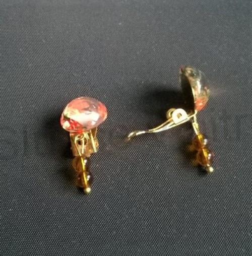 Náušnice klipsy s Orgonitem a achátem 12 x 12 mm (X432)