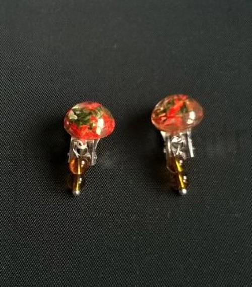 Náušnice klipsy s Orgonitem a achátem 12 x 12 mm (X433)