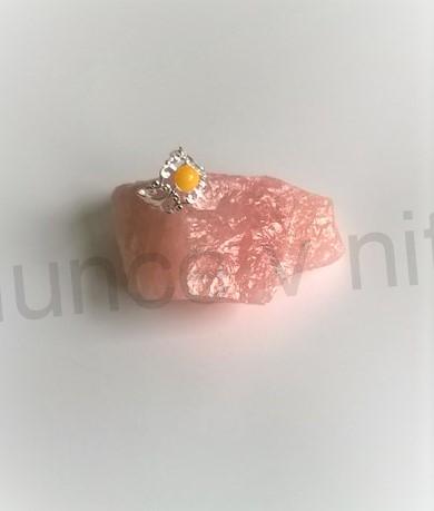 Nastavitelný ozdobný postříbřený minerální prsten Jadeit (X437)