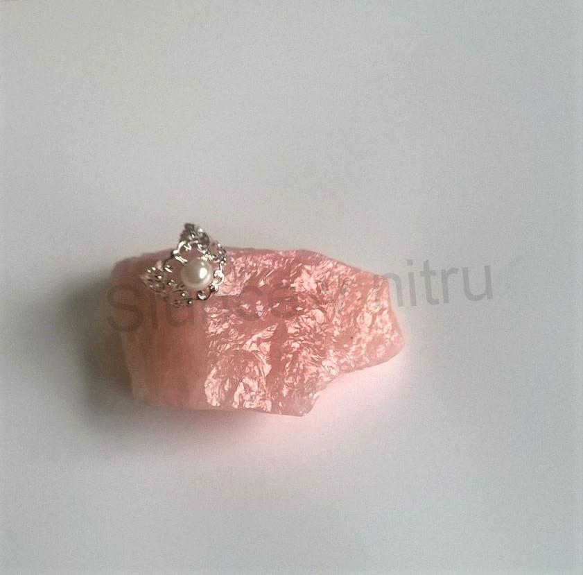 Nastavitelný ozdobný postříbřený prsten s Perlou (BP169)