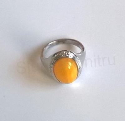 Minerální prsten s Jantarem postříbřeno (X442)