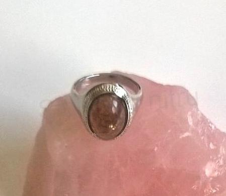 Minerální prsten s Jantarem postříbřeno (X443)