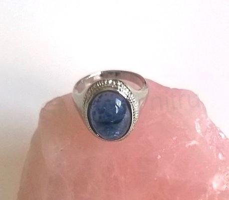 Minerální prsten s Jantarem postříbřeno (X446)