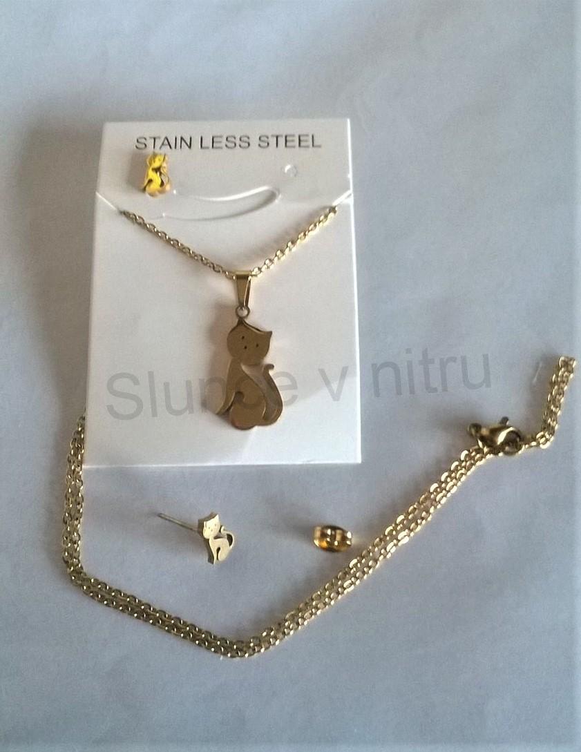 Souprava šperků z chirurgické ocelii kočka (BS88)