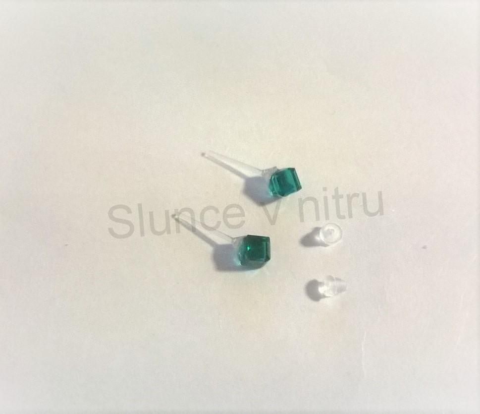 Hypoalergení náušnice kostka křišťálové žluté (BB423)