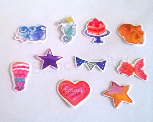 Samolepky, Obtisky na Papír Směska - 10 kusů číslo 2 (E258)