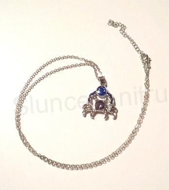 Náhrdelník Krab s opály a zirkonem (X463)