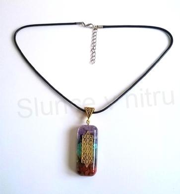 Náhrdelník s orgonitovým přívěškem - Čakrový (X484)