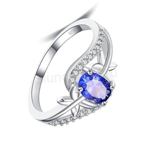 Postříbřený prsten se zirkony velikost 59 (BE177) 