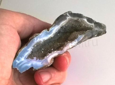 Achát peříčkový - geoda 99 g (Brazílie) (X510)