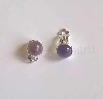 Minerální náušnice klipsy s Ametystem 8 x 8 mm (X511)