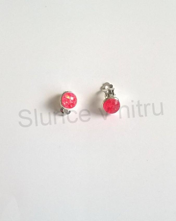 Náušnice klipsy se syntetickým opálem (BB449)