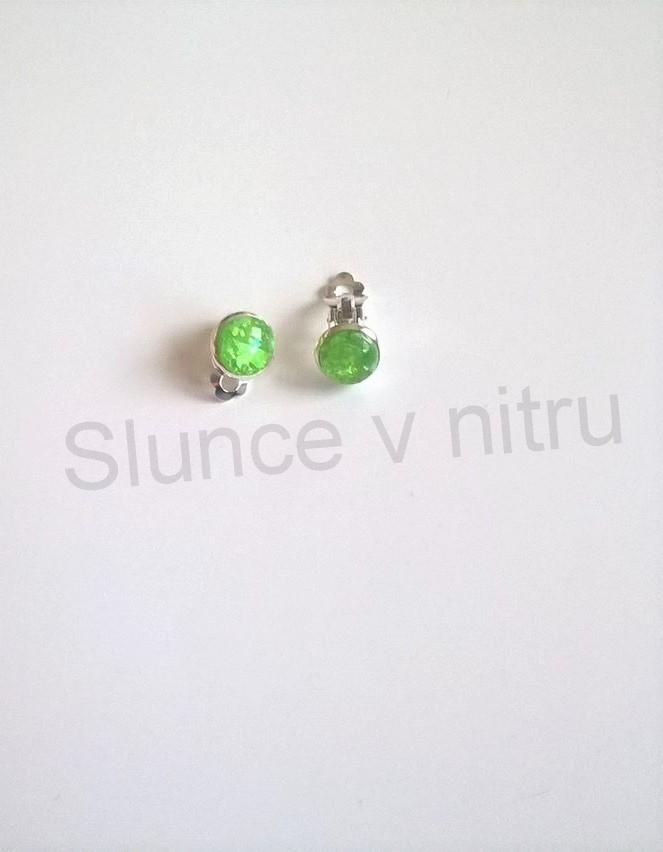 Náušnice klipsy se syntetickým opálem (BB451)