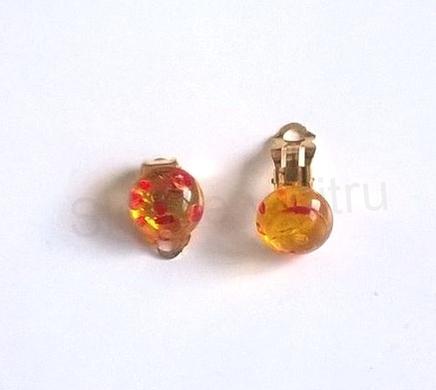 Minerální náušnice klipsy s Jantarem 18 x 12 mm (X512)