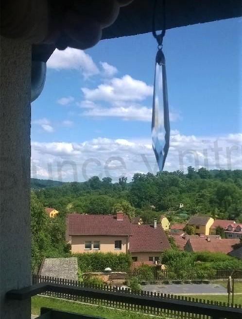 Krystal Feng Shui – kyvadlo / virgule z broušeného skla (BD339)