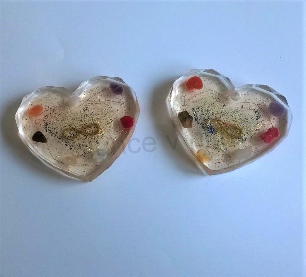 Orgonitové čakrové srdce s nekonečnem (PP30)