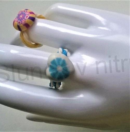 Dětský polymerový prsten srdce modrý (BP310)