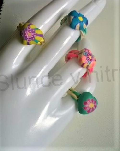 Dětský polymerový prsten srdce (BP324)