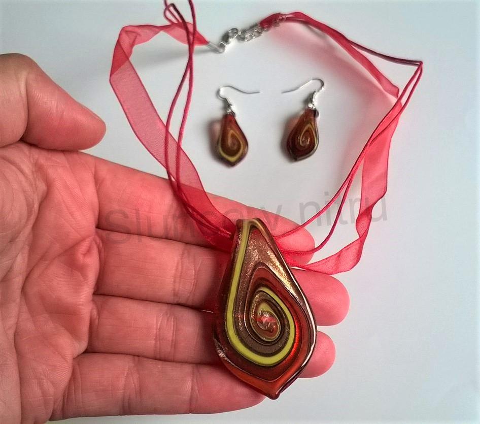 Souprava šperků z Lampglas skla Kapka, slza (BS101)