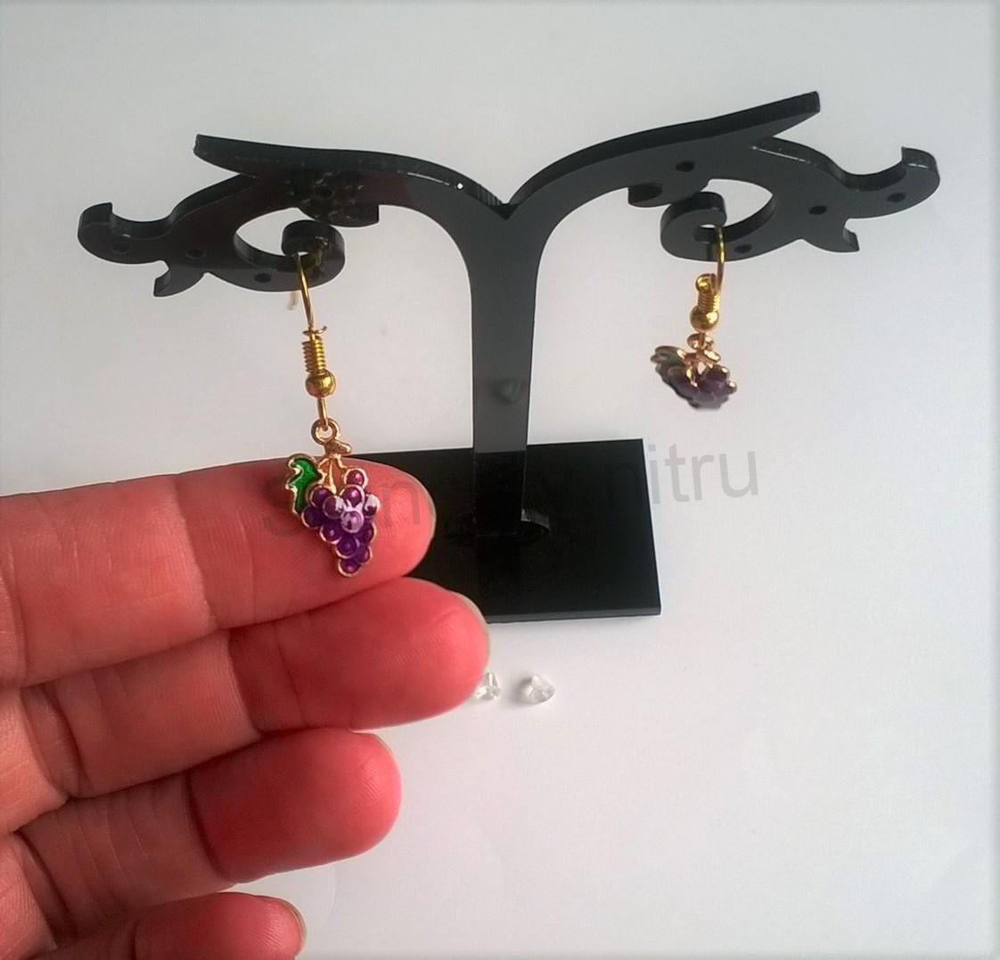 Visací náušnice hrozny z chirurgické oceli (BB499)