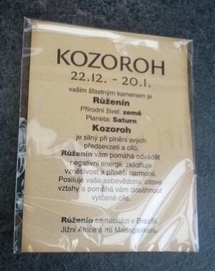 Minerální přívěsek Růženín – znamení KOZOROH (X520)