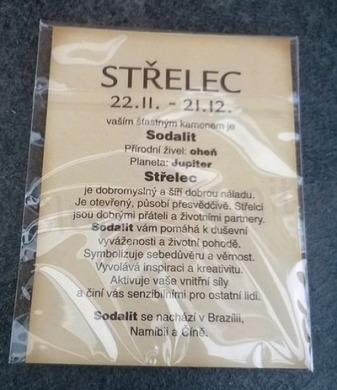 Minerální přívěsek Sodalit - znamení STŘELEC (X521)