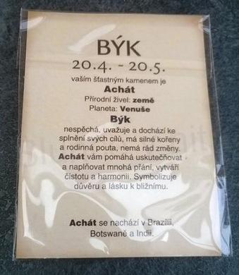 Minerální přívěšek Achát - znamení BÝK (X526)
