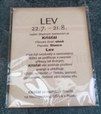 Minerální přívěsek Křišťál - znamení LEV (X528)