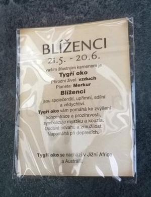 Minerální přívěsek Tygří oko - znamení BLÍŽENCI (X529)