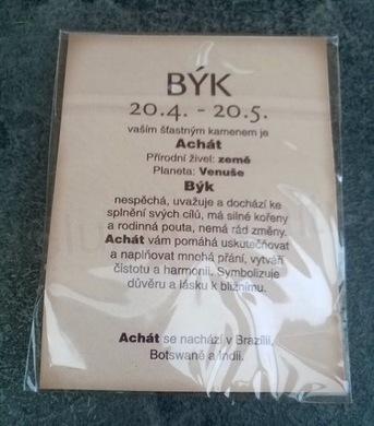 Minerální přívěsek Achát znamení - BÝK (X534)