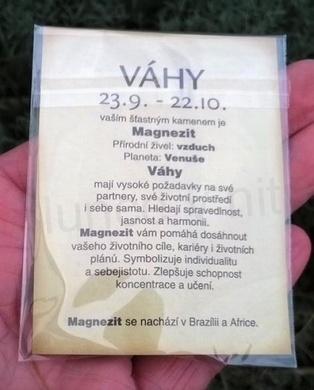 Minerální přívěšek Magnezit znamení - VÁHY (X536)