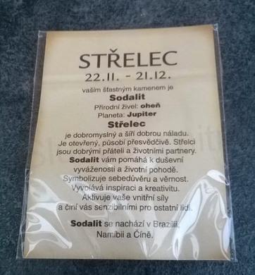Minerální přívěšek Sodalit znamení - STŘELEC (X537)
