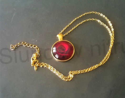 Náhrdelník s přívěškem růže pozlaceno (BD375) 