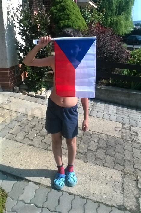 Vlajka na auto česká republika s držákem 30 x 47 x 45 cm (E333)