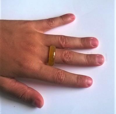 Minerální prsten achát žlutý velikost 55 (X551)