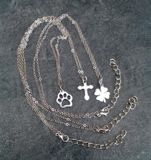 Řetízkový náhrdelník s přívěškem tlapky z chirurgické oceli (BD398)