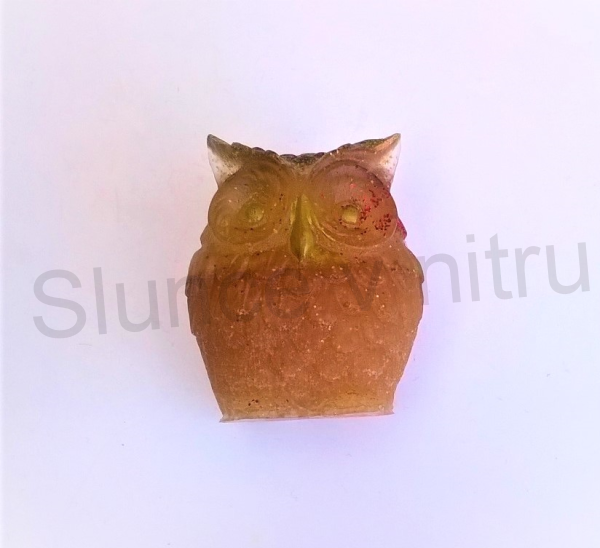 Orgonitová zlatá sovička pro štěstí 3D 4,8x4 cm (PP65)