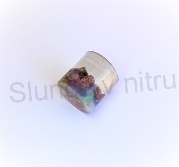 Orgonitový váleček, s mix kamínky 3 x 3 cm (PP67)