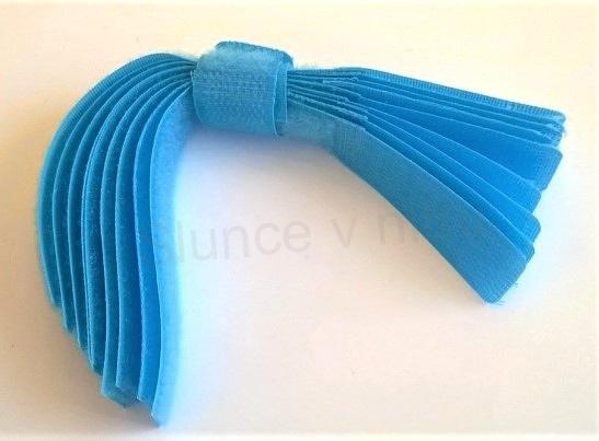 Suchý zip stříhaný 2 v 1 - cca 1,3 x 18 cm - světle modrý (C480)