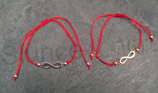 Pletený,šňůrkový červený náramek Nekonečno (BC481)