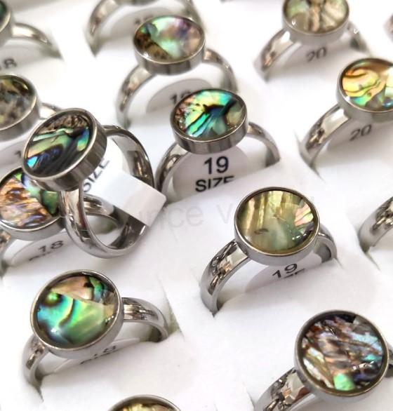 Prsten přírodní mušle Abalone/Paua Shell velikost 64 (BP332)