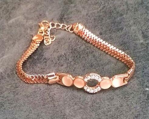 Luxusní náramek s rakouskými křišťály a kočičí oko (X578)