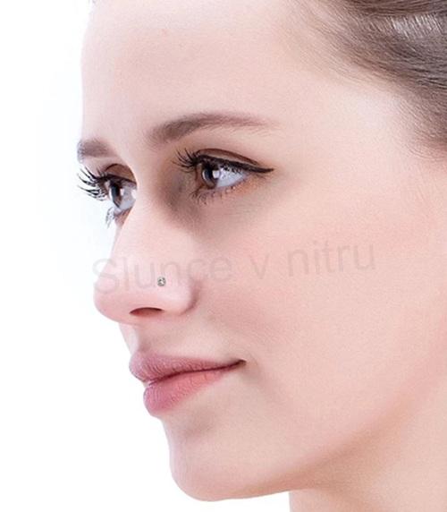 Piercing do nosu z chirurgické oceli 9 mm a zirkonem (BB508)