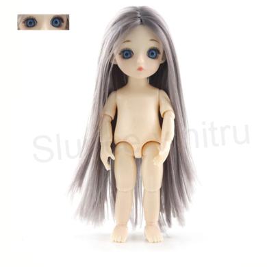 Pohyblivá panenka Doll 16 cm s dlouhými vlasy (D468)