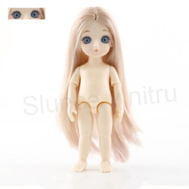 Pohyblivá panenka Doll 16 cm s dlouhými vlasy (D469)