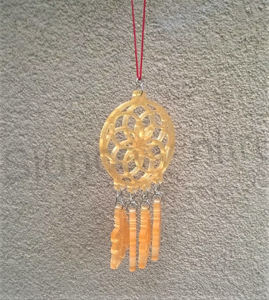 Orgonitový snář- lapač snů 13,5x6,2 cm  oranžový (PP102)