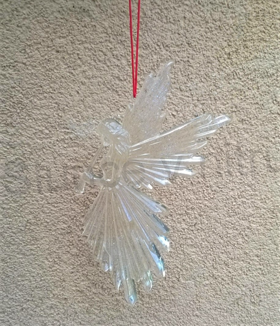 Orgonitový čirý Anděl s kamínky 16,5x8 cm (PP108)