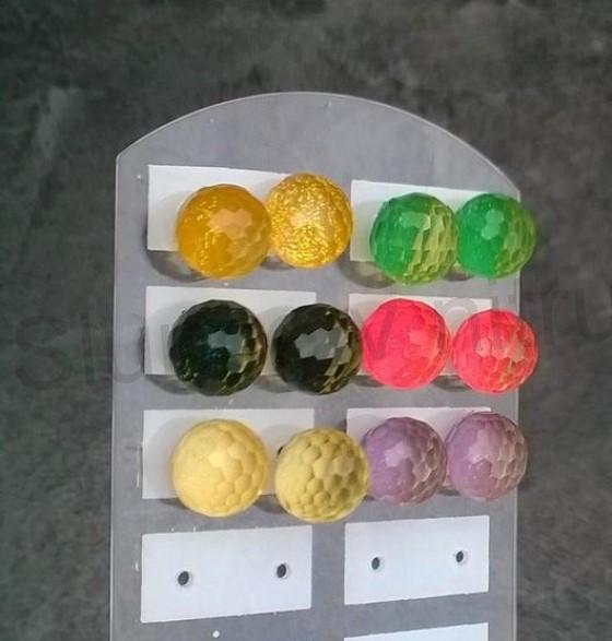 Puzetové náušnice resin krystal měnicí barvu broušené (BB514)