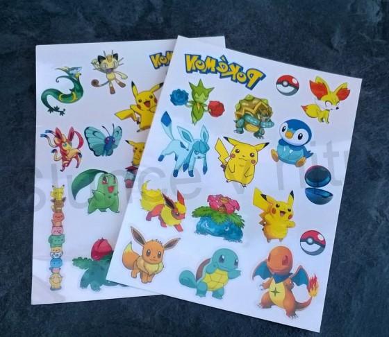 Voděodolné, dočasné tetovaní Pokemon (E454)